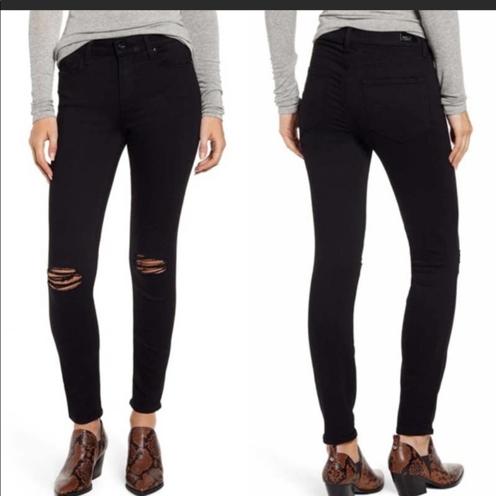 PAIGE Hoxton Ankle Skinny distressed Black Denim